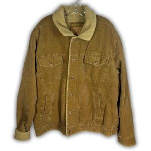 Aeropostale Mens Sherpa Lined Corduroy Rancher Trucker Barn Jacket Chore Coat XL